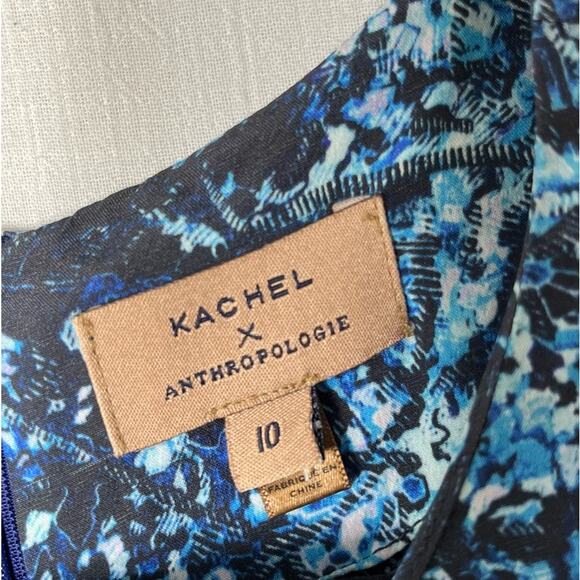 Kachel X Anthropologie Blue Crepe Bell Sleeve Midi Dress Size 10 - Picture 2 of 4